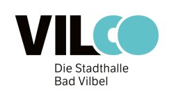 Logo mit dem Schriftzug 'VILCO' in Großbuchstaben, darunter der Text 'Die Stadthalle Bad Vilbel'